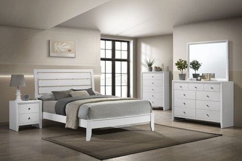 Evan Queen Bed White