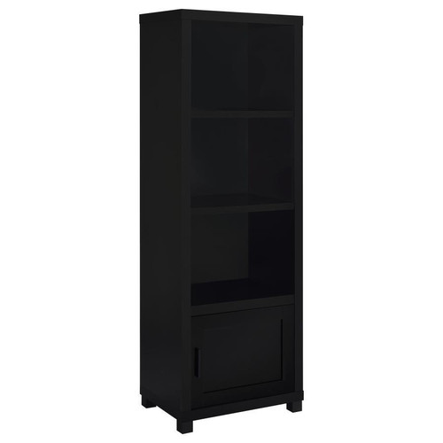 Jupiter 3-shelf Media Tower Bookcase With Storage Cabinet Black