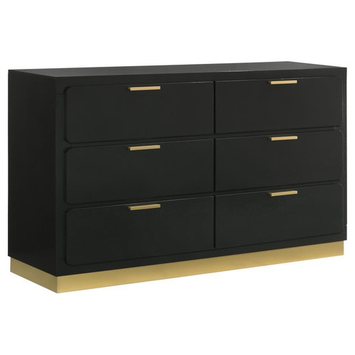 Caraway 6-Drawer Bedroom Dresser Black