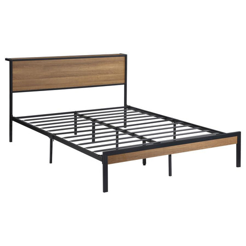 Ricky Full Platform Bed Light Oak And Black