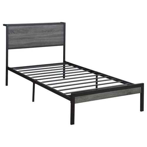 Ricky Twin Platform Bed Gray And Black