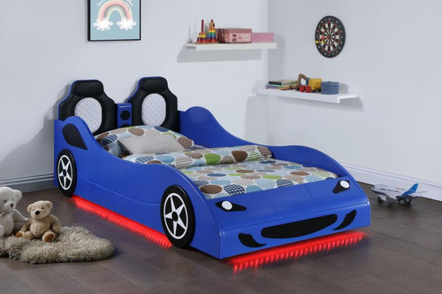 Cruiser Car Themed Twin Bed With Underglow Lights Blue