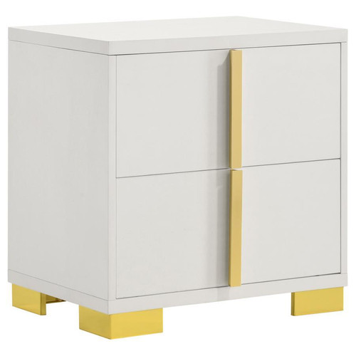 Marceline Nightstand White / Gold