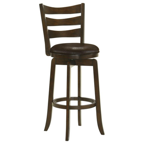 Murphy Ladder Back Pub Height Swivel Bar Stool Dark Cherry And Dark Brown