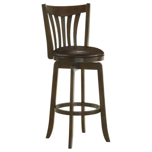 Lambert Pub Height Swivel Bar Stool With Upholstered Seat Dark Cherry And Dark Brown Wood