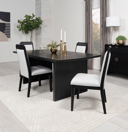 Brookmead 5 Piece Rectangular Dining Set With 18" Removable Extension Leaf Black