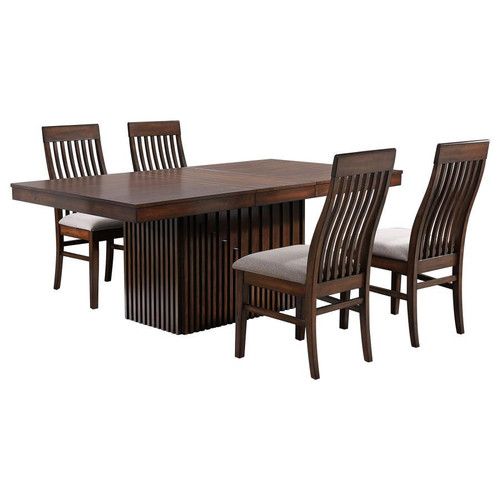 Briarwood 5 Piece Rectangular Dining Set With Removable Extension Leaf Mango Oak