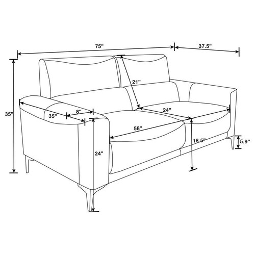 Glenmark Sofa 2 Piece Set Taupe