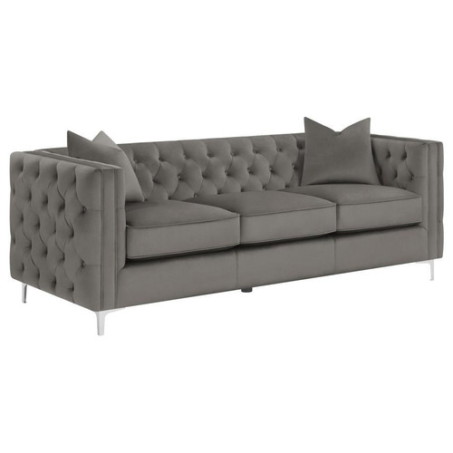 Phoebe 2 Piece Living Room Set (Sofa and Loveseat) Dark Gray