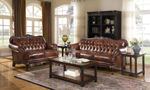 Victoria 2 Piece (Sofa And Loveseat) Light Brown