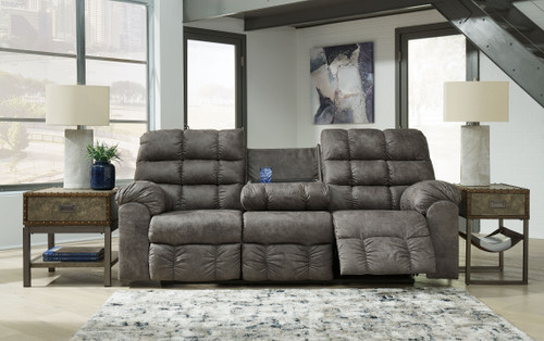 Derwin Concrete 3 Pc. Reclining Sofa, Loveseat, Glider Recliner