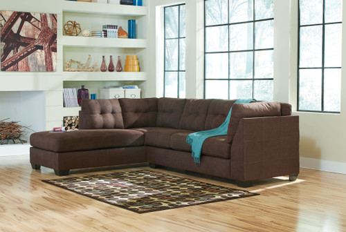 Maier Walnut 3 Pc. Left Arm Facing Chaise 2 Pc Sectional, Ottoman