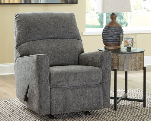 Dalhart Charcoal 4 Pc. Left Arm Facing Sofa Sectional, Rocker Recliner, Ottoman