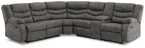 Partymate Slate 3 Pc. 2-Piece Reclining Sectional With Console, Rocker Recliner