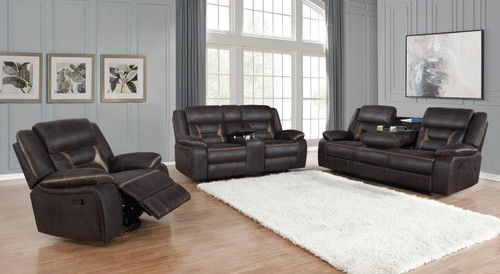 Greer 3 Piece Living Room Set Brown