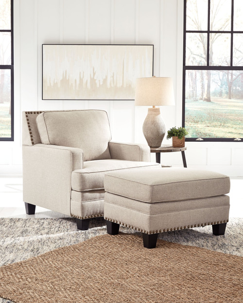 Claredon Linen 2 Pc. Chair, Ottoman