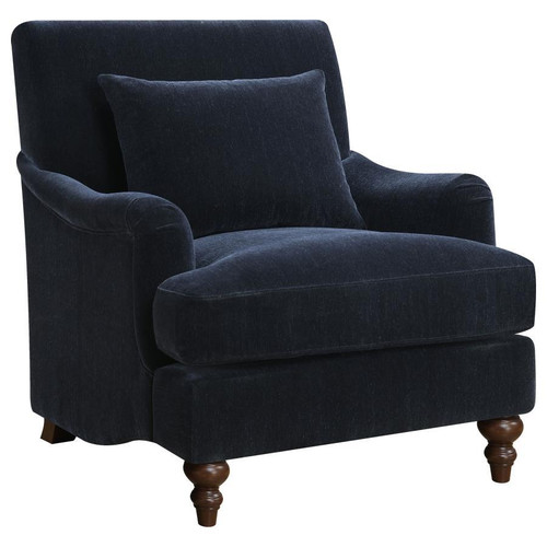 Frodo Upholstered Accent Chair With Turned Legs Blue