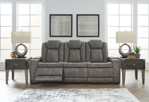 Next-gen Slate Power Reclining Sofa With Adj Headrest