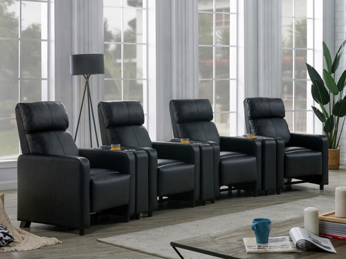 Toohey 7 Piece 4-Seater Home Theater Black