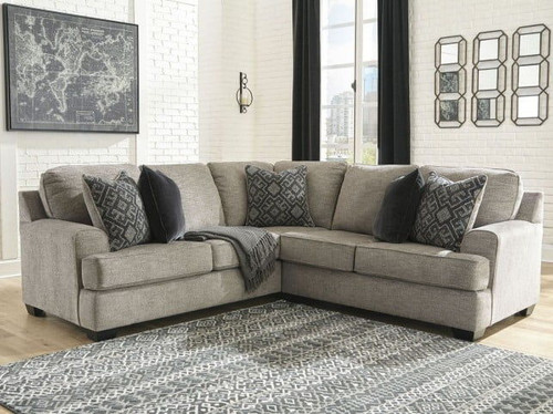 Bovarian Stone LAF Sofa with Corner Wedge & RAF Loveseat Sectional