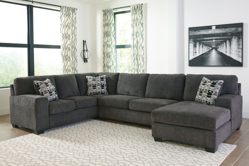 Ballinasloe Smoke LAF Sofa, Armless Loveseat & RAF Corner Chaise Sectional