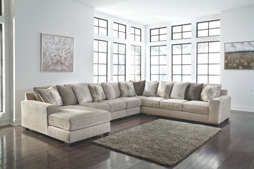 Ardsley Pewter LAF Corner Chaise, Armless Loveseat, Armless Chair, Wedge & RAF Sofa Sectional