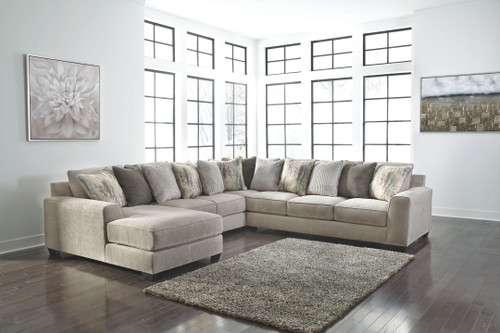 Ardsley Pewter LAF Corner Chaise, Armless Loveseat, Wedge & RAF Sofa Sectional