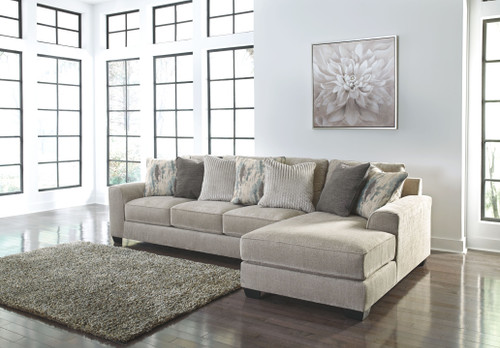 Ardsley Pewter LAF Sofa & RAF Corner Chaise Sectional