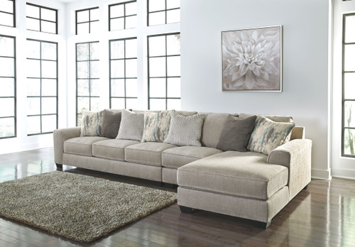 Ardsley Pewter LAF Sofa, Armless Chair & RAF Corner Chaise Sectional