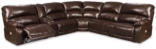 Hallstrung Chocolate 6-Piece Power Reclining Sectional