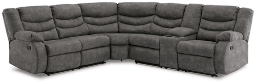 Partymate Slate 2-Piece Reclining Sectional With Console