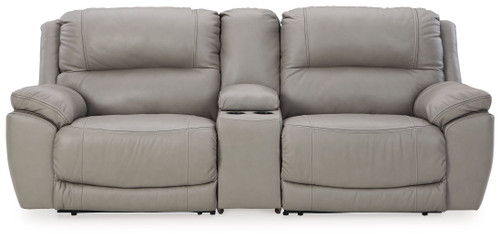 Dunleith Gray 3-Piece Power Reclining Loveseat With Console