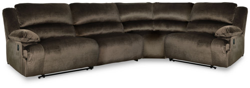 Clonmel Chocolate 4-Piece Reclining Sectional