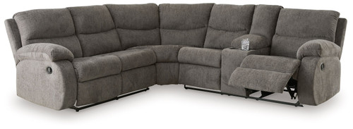Museum Pewter 2-Piece Reclining Sectional With Raf Reclining Loveseat With Console