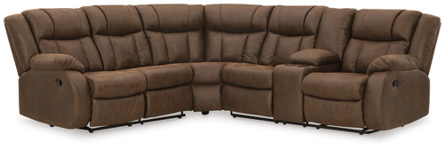 Trail Boys Walnut 2-Piece Reclining Sectional With Raf Reclining Loveseat With Console