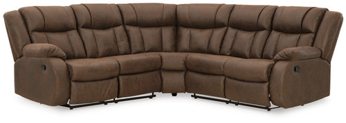 Trail Boys Walnut 2-Piece Reclining Sectional With Raf Reclining Loveseat