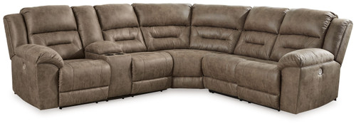 Ravenel Fossil 3-Piece Power Reclining Sectional With Laf Power Reclining Loveseat With Console