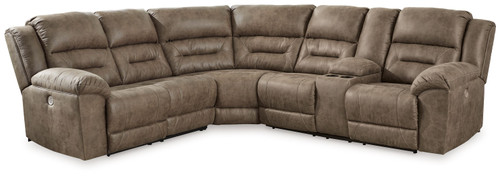 Ravenel Fossil 3-Piece Power Reclining Sectional With Raf Power Reclining Loveseat With Console