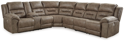 Ravenel Fossil 4-Piece Power Reclining Sectional With Laf Power Reclining Loveseat With Console