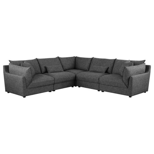 Sasha 5 Piece Sectional Barely Black