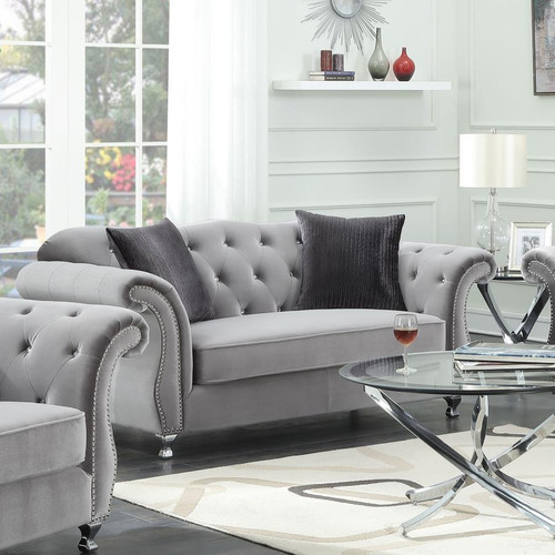 Frostine Loveseat Pearl Silver