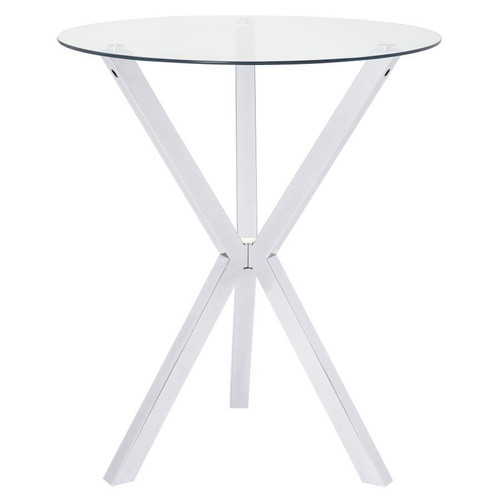 Denali - Round Glass Top Bistro Bar Table - Chrome