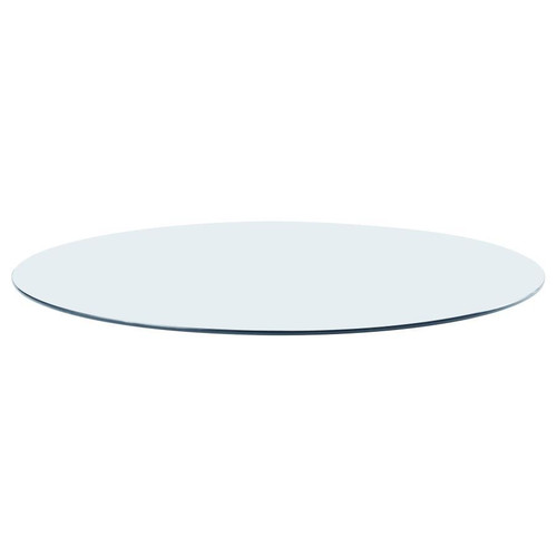60" 12mm Round Clear Tempered Glass Top - Clear