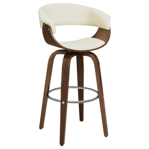 Zion - Swivel Bar Stool-Legs, Box 2 of 2 - Walnut And Ecru