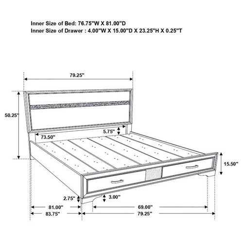 Miranda - King Headboard & Footboard, Box 1 of 3 - White
