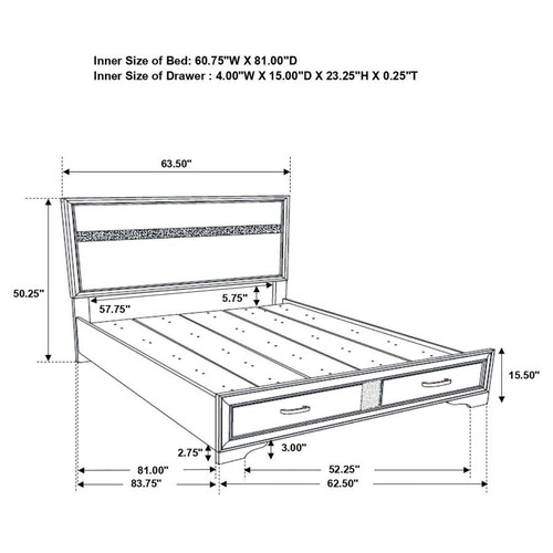 Miranda - Queen Headboard & Footboard, Box 1 of 3 - Black