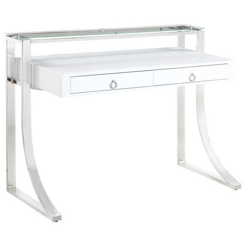 Gemma - Writing Desk, Box 2 of 2 - White High Gloss