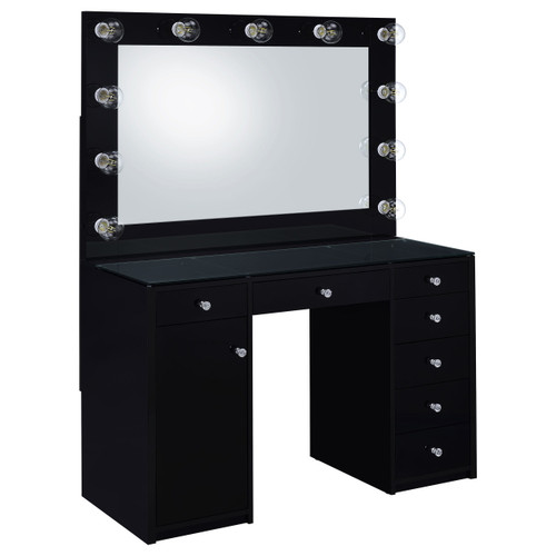 Acena - Vanity Top, Box 1 of 3 - Black High Gloss
