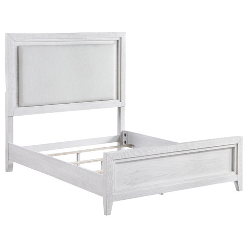 Marielle - Eastern King Side Rails & Slats Panel Bed - Distressed White