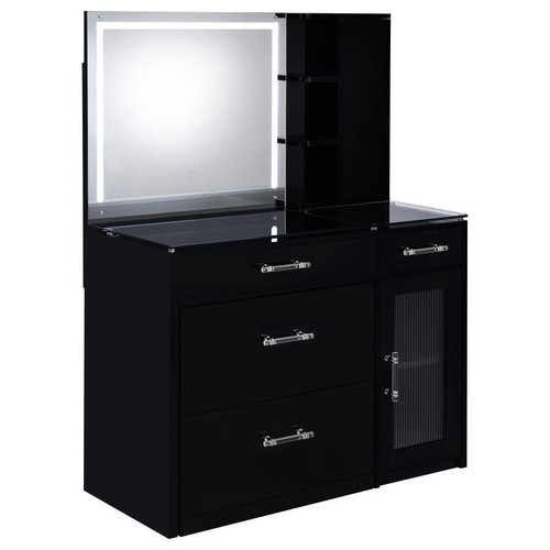 Flora - Vanity Top & Stool, Box 1 of 2 - Black High Gloss